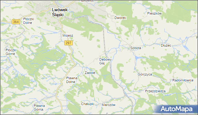 mapa Dębowy Gaj, Dębowy Gaj na mapie Targeo