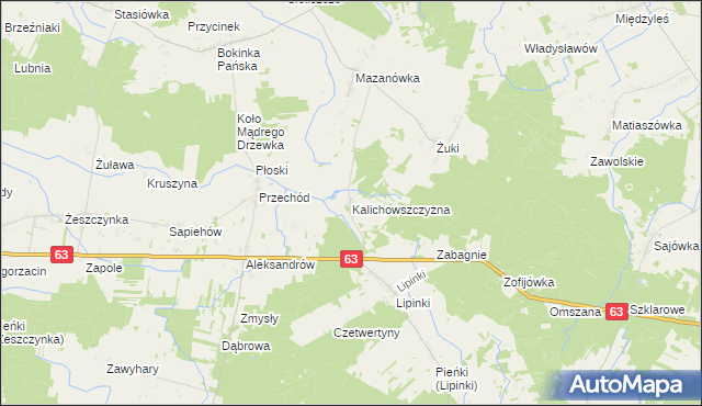 mapa Kalichowszczyzna, Kalichowszczyzna na mapie Targeo