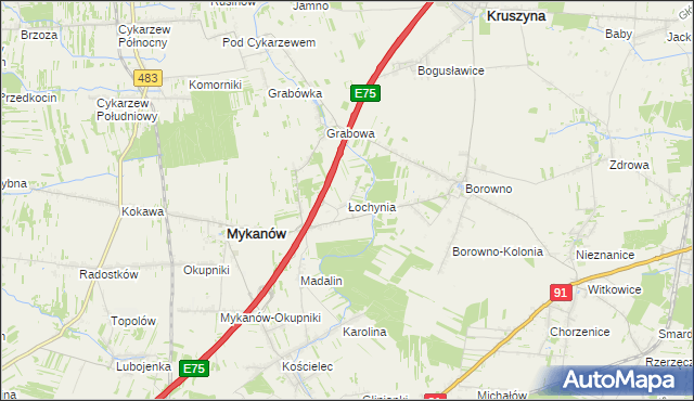 mapa Łochynia, Łochynia na mapie Targeo