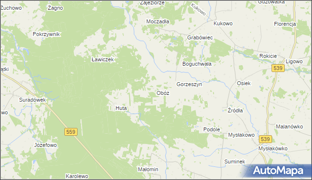 mapa Obóz, Obóz na mapie Targeo