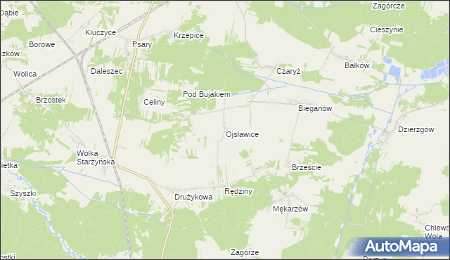 mapa Ojsławice, Ojsławice na mapie Targeo