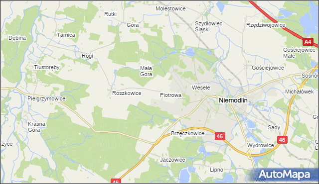 mapa Piotrowa, Piotrowa na mapie Targeo