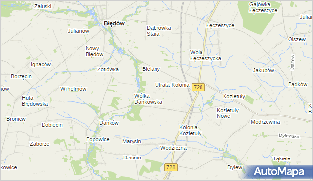 mapa Roztworów gmina Błędów, Roztworów gmina Błędów na mapie Targeo