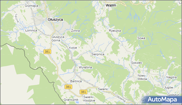 mapa Sierpnica, Sierpnica na mapie Targeo