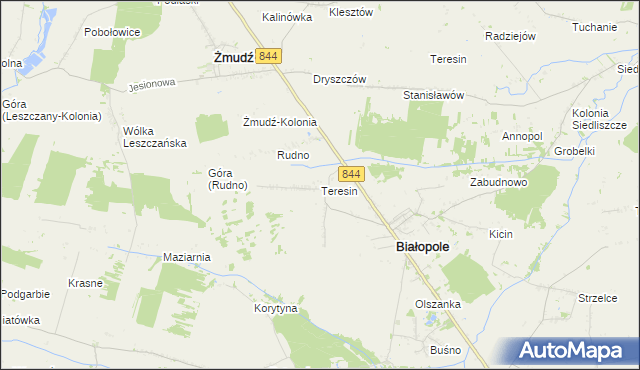mapa Teresin gmina Białopole, Teresin gmina Białopole na mapie Targeo