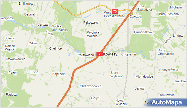 mapa Wędrogów, Wędrogów na mapie Targeo