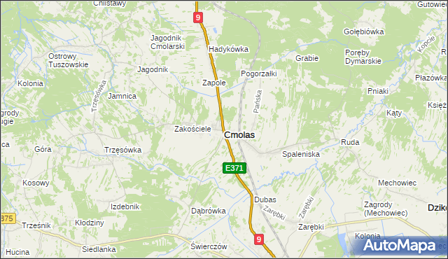 mapa Cmolas, Cmolas na mapie Targeo