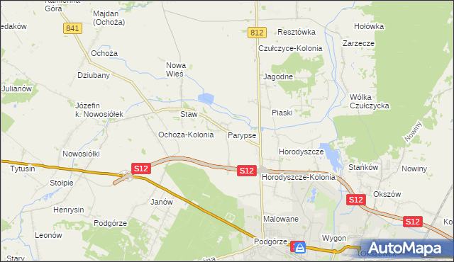 mapa Parypse, Parypse na mapie Targeo