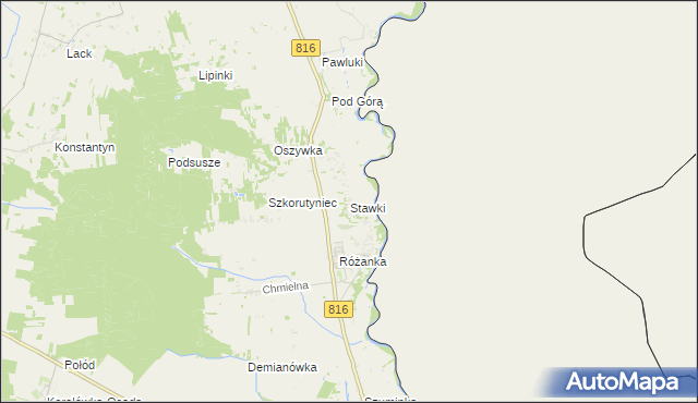 mapa Stawki gmina Włodawa, Stawki gmina Włodawa na mapie Targeo