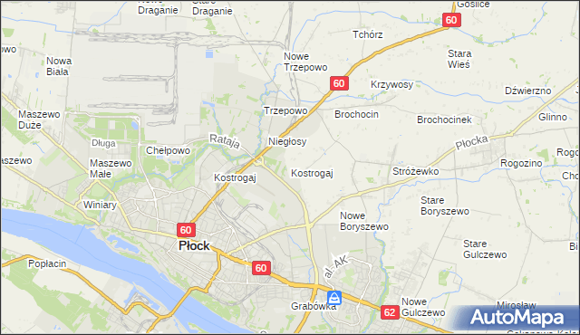 mapa Kostrogaj, Kostrogaj na mapie Targeo