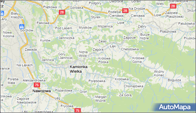 mapa Królowa Polska, Królowa Polska na mapie Targeo