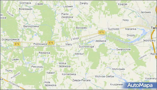 mapa Suchostruga, Suchostruga na mapie Targeo