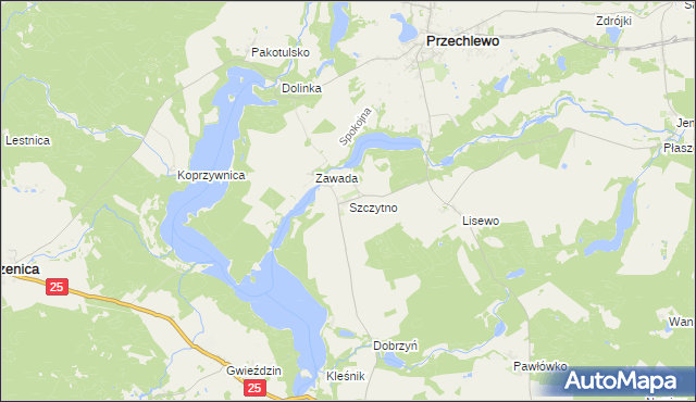 mapa Szczytno gmina Przechlewo, Szczytno gmina Przechlewo na mapie Targeo