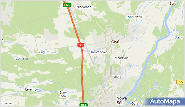 mapa Zakęcie, Zakęcie na mapie Targeo