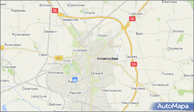 mapa Inowrocławia, Inowrocław na mapie Targeo