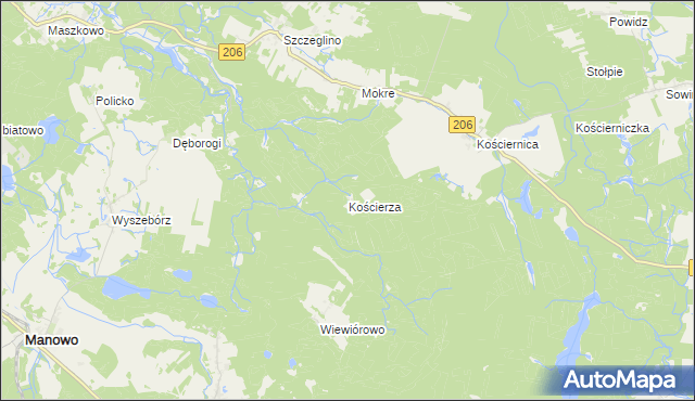 mapa Kościerza, Kościerza na mapie Targeo