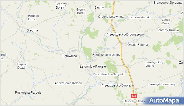 mapa Przeździecko-Jachy, Przeździecko-Jachy na mapie Targeo