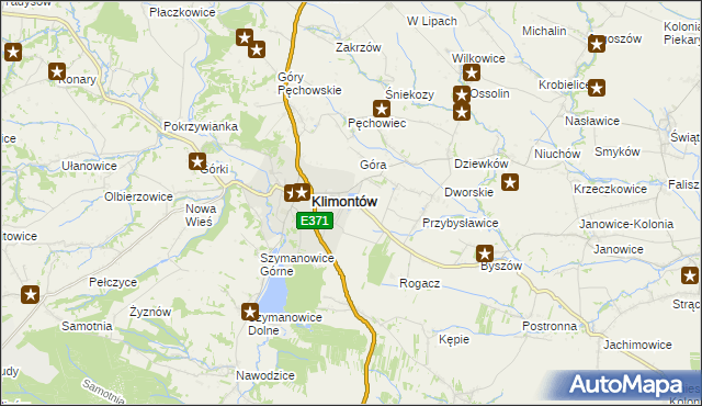 mapa Adamczowice, Adamczowice na mapie Targeo