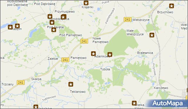 mapa Adamkowo, Adamkowo na mapie Targeo