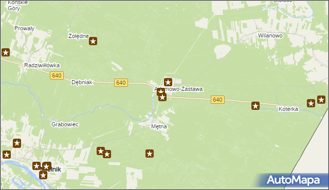 mapa Adamowo gmina Mielnik, Adamowo gmina Mielnik na mapie Targeo