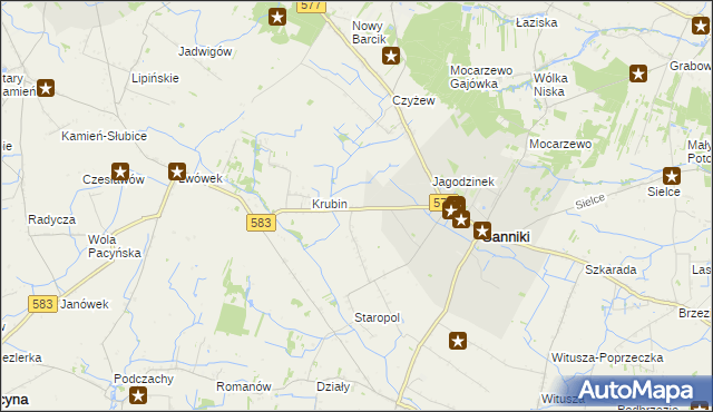 mapa Aleksandrów gmina Sanniki, Aleksandrów gmina Sanniki na mapie Targeo