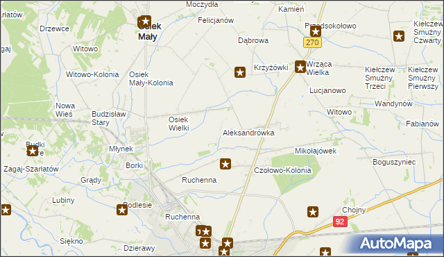 mapa Aleksandrówka gmina Koło, Aleksandrówka gmina Koło na mapie Targeo