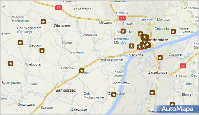 mapa Andruszkowice, Andruszkowice na mapie Targeo
