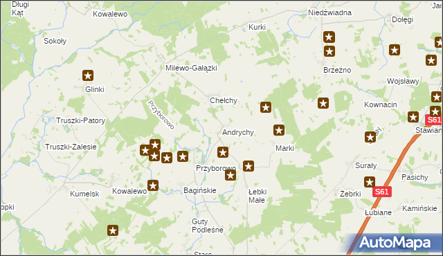 mapa Andrychy, Andrychy na mapie Targeo