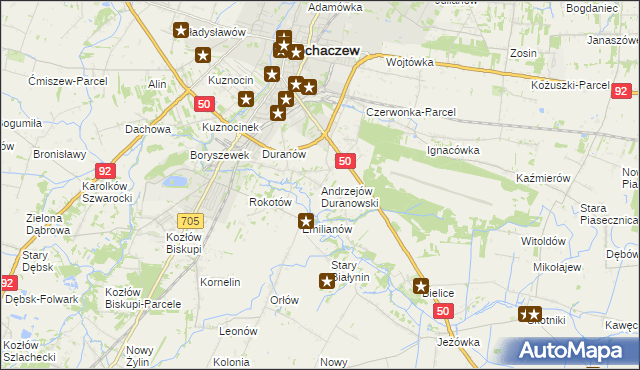 mapa Andrzejów Duranowski, Andrzejów Duranowski na mapie Targeo