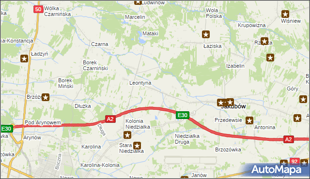 mapa Anielinek, Anielinek na mapie Targeo