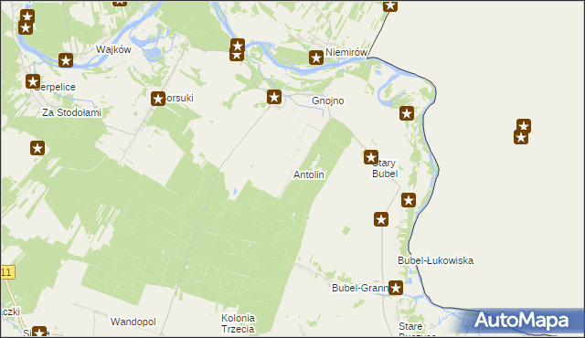 mapa Antolin gmina Konstantynów, Antolin gmina Konstantynów na mapie Targeo