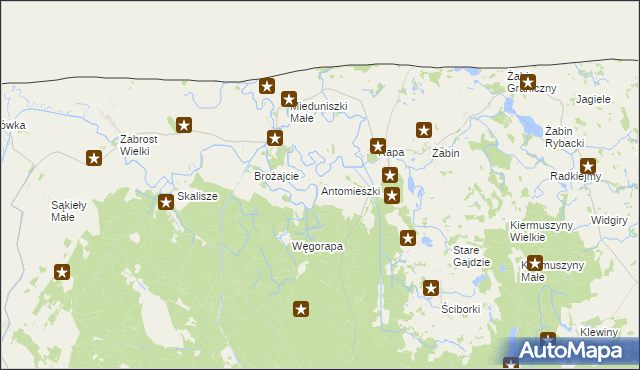 mapa Antomieszki, Antomieszki na mapie Targeo