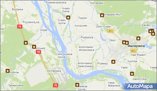 mapa Antoniówka Wilczkowska, Antoniówka Wilczkowska na mapie Targeo