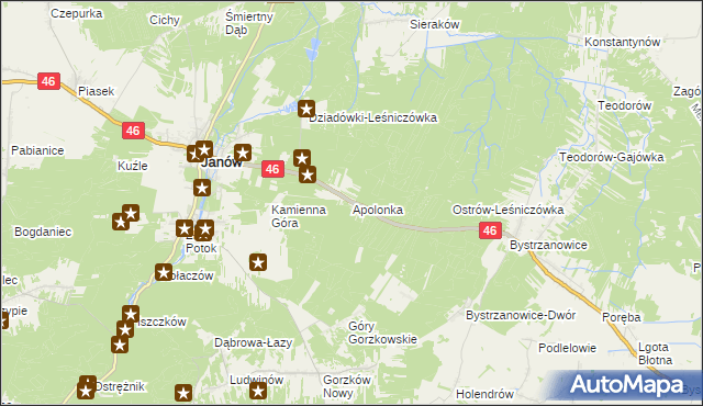 mapa Apolonka gmina Janów, Apolonka gmina Janów na mapie Targeo