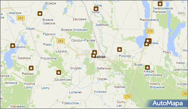 mapa Babiak powiat kolski, Babiak powiat kolski na mapie Targeo