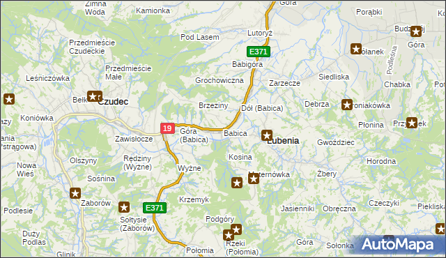 mapa Babica gmina Czudec, Babica gmina Czudec na mapie Targeo