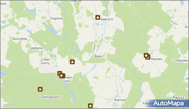 mapa Babin gmina Trzcińsko-Zdrój, Babin gmina Trzcińsko-Zdrój na mapie Targeo