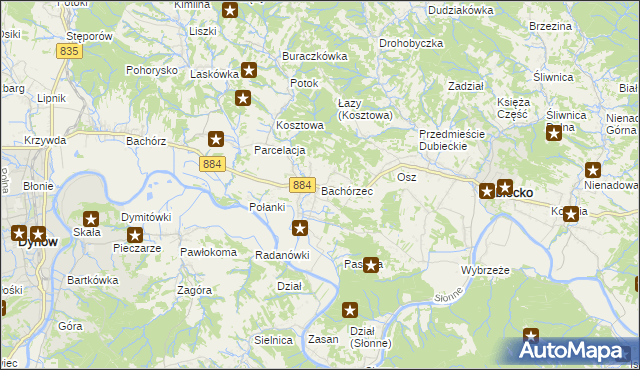 mapa Bachórzec, Bachórzec na mapie Targeo