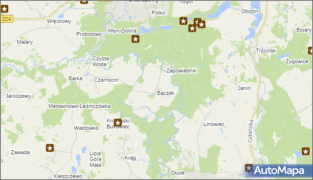mapa Bączek, Bączek na mapie Targeo