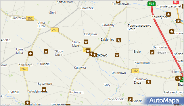 mapa Bądkowo powiat aleksandrowski, Bądkowo powiat aleksandrowski na mapie Targeo