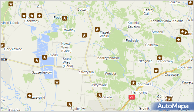 mapa Badrzychowice, Badrzychowice na mapie Targeo
