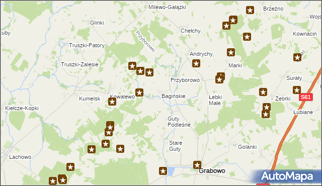 mapa Bagińskie, Bagińskie na mapie Targeo