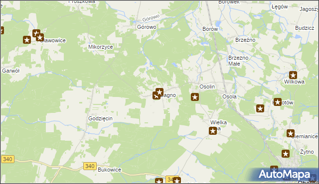 mapa Bagno gmina Oborniki Śląskie, Bagno gmina Oborniki Śląskie na mapie Targeo