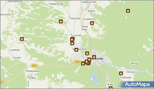 mapa Bagno gmina Zwierzyniec, Bagno gmina Zwierzyniec na mapie Targeo