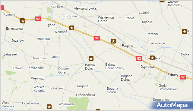 mapa Bąków Górny, Bąków Górny na mapie Targeo