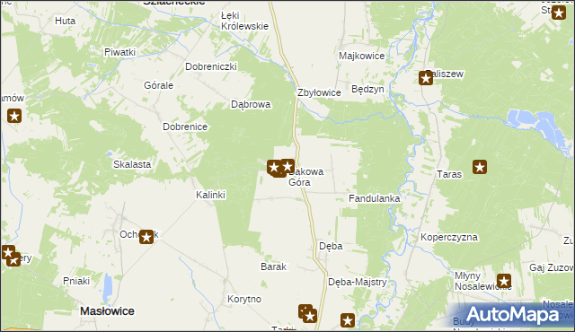 mapa Bąkowa Góra, Bąkowa Góra na mapie Targeo