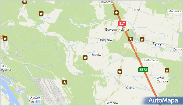 mapa Bałtów gmina Żyrzyn, Bałtów gmina Żyrzyn na mapie Targeo