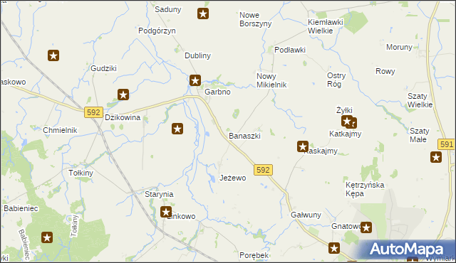 mapa Banaszki, Banaszki na mapie Targeo