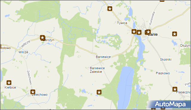 mapa Baniewice, Baniewice na mapie Targeo