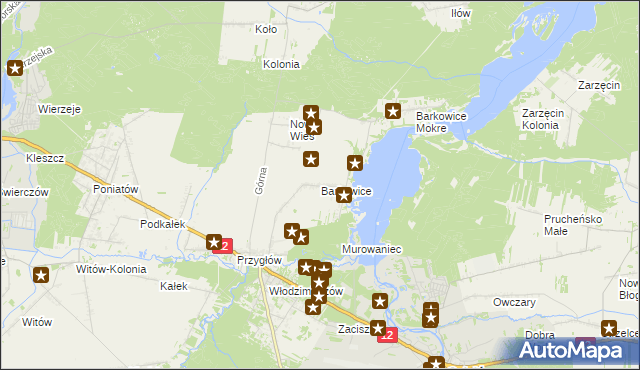 mapa Barkowice, Barkowice na mapie Targeo